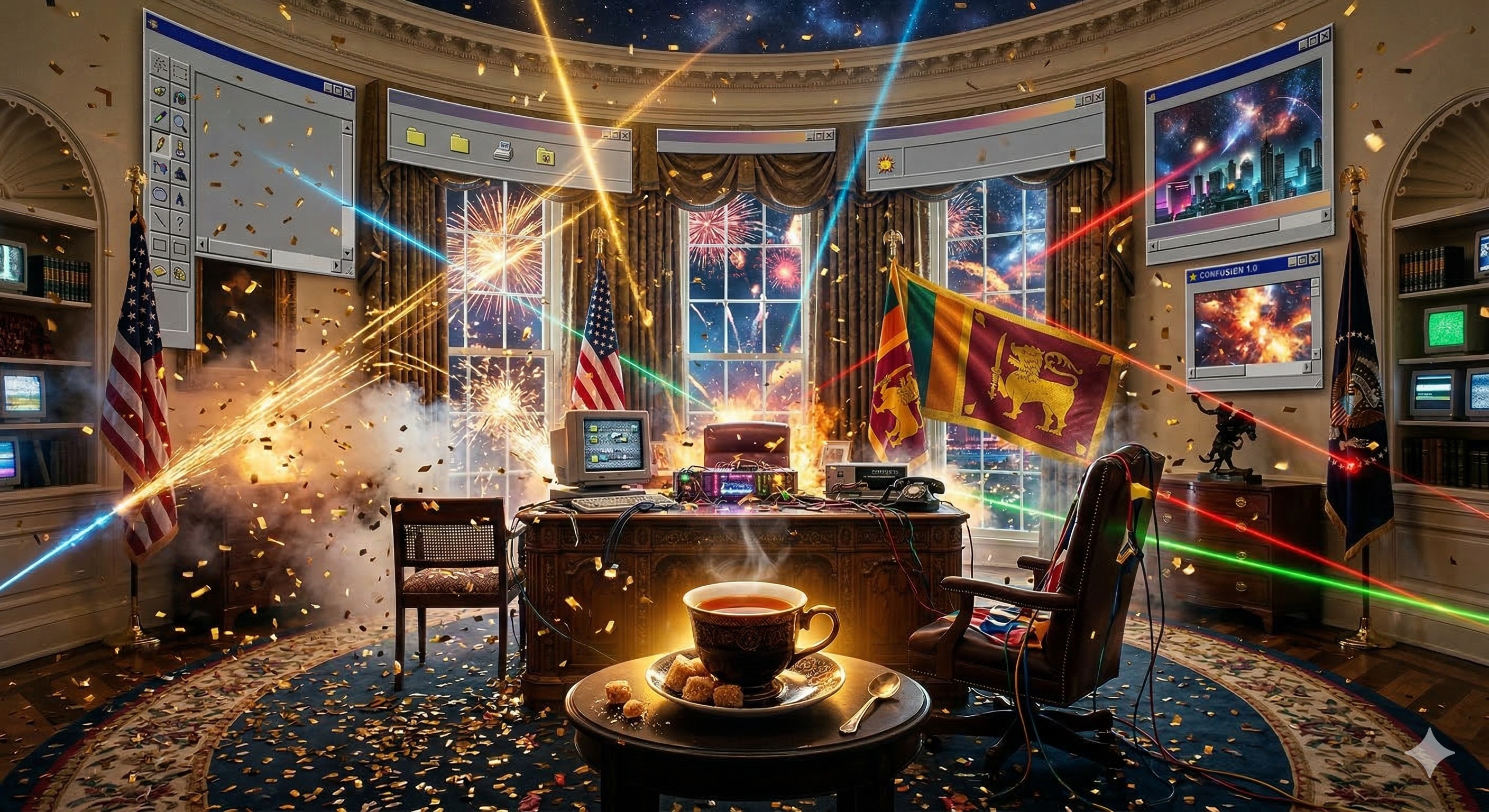 Satirische Darstellung der Kosmischen Mega-Show (BMP Image simulation)